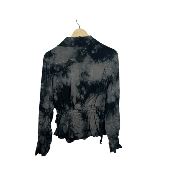 Evereve Marrakech Amber Tie Dye Moto Jacket in Black/White Size S - Picture 14 of 14